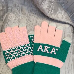 Pink and Green Women’s Gloves